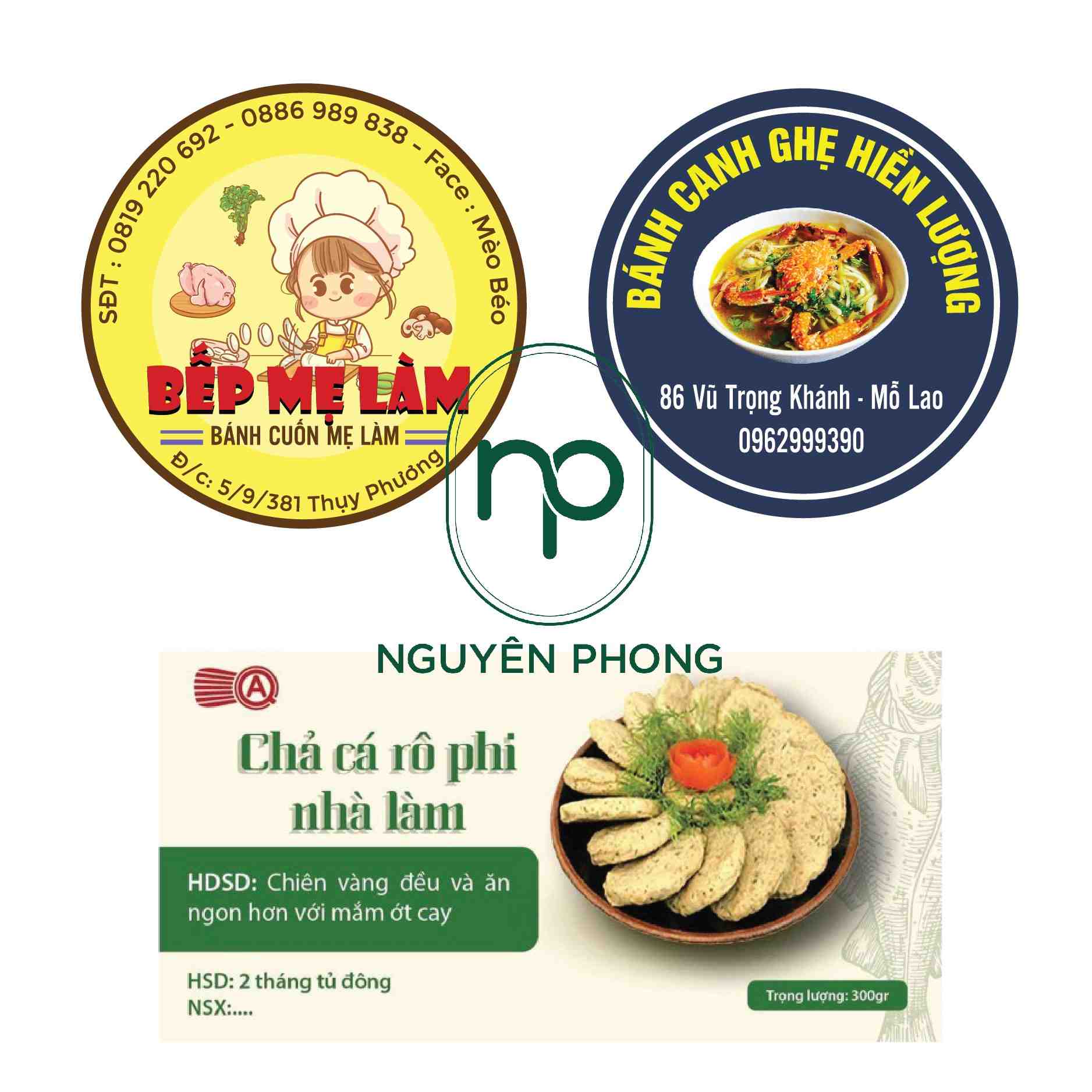 Mẫu thiết kế tem nhãn thực phẩm cho bếp nấu 